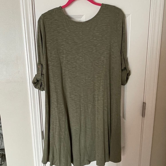 NWT Altar’d State Olive Rolled Sleeve Dress - Picture 3 of 5
